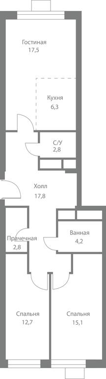 3-BD Apartment Sale, 79.2平方米 at Stellar City, Skolkovskoye Highway, 1, Moscow, Russia #1 3-BD Apartment Sale, 79.2平方米 at Stellar City, Skolkovskoye Highway, 1, Moscow, Russia #1