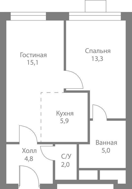 2-BD Apartment Sale, 46.1平方米 at Stellar City, Skolkovskoye Highway, 1, Moscow, Russia #1 2-BD Apartment Sale, 46.1平方米 at Stellar City, Skolkovskoye Highway, 1, Moscow, Russia #1
