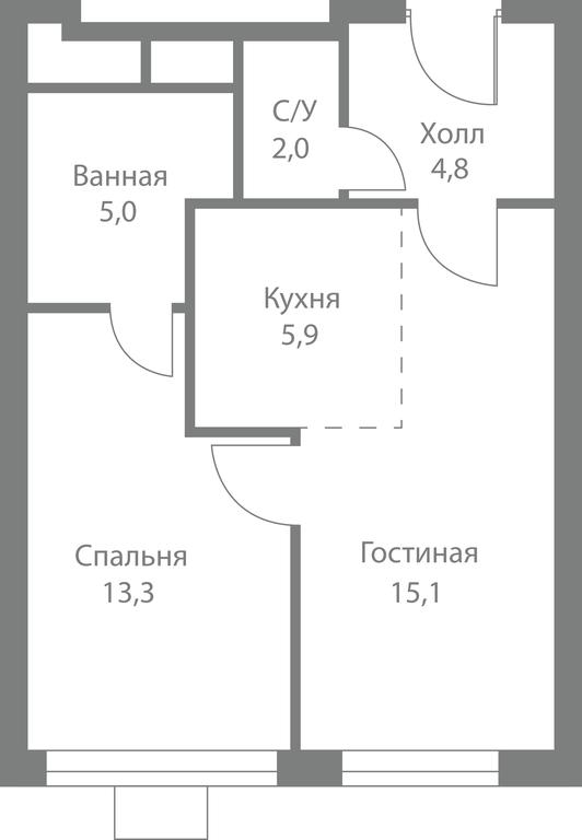 2-BD Apartment Sale, 46.1平方米 at Stellar City, Skolkovskoye Highway, 1, Moscow, Russia #1 2-BD Apartment Sale, 46.1平方米 at Stellar City, Skolkovskoye Highway, 1, Moscow, Russia #1