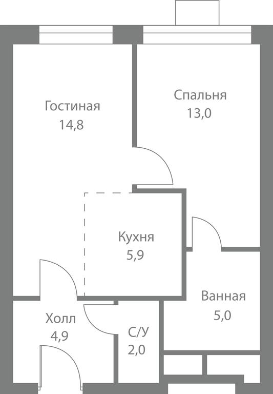 2-BD Apartment Sale, 45.6平方米 at Stellar City, Skolkovskoye Highway, 1, Moscow, Russia #1