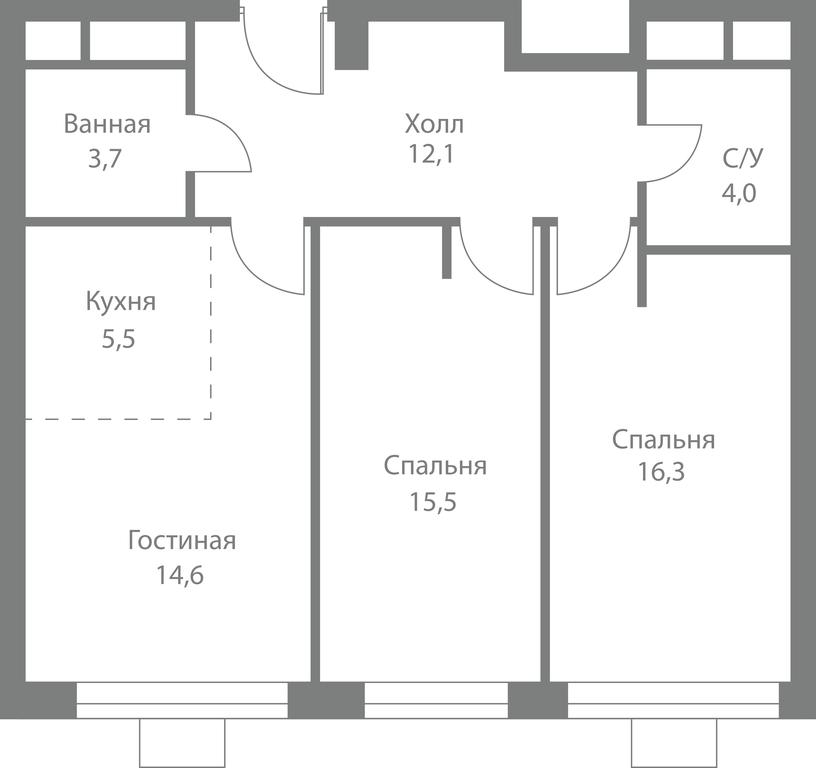 3-BD Apartment Sale, 71.7 sq. m. at Stellar City, Skolkovskoye Highway, 1, Moscow, Russia #1 3-BD Apartment Sale, 71.7 sq. m. at Stellar City, Skolkovskoye Highway, 1, Moscow, Russia #1