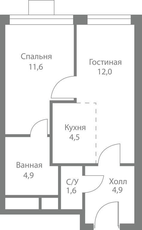 2-BD Apartment Sale, 39.5平方米 at Stellar City, Skolkovskoye Highway, 1, Moscow, Russia #1