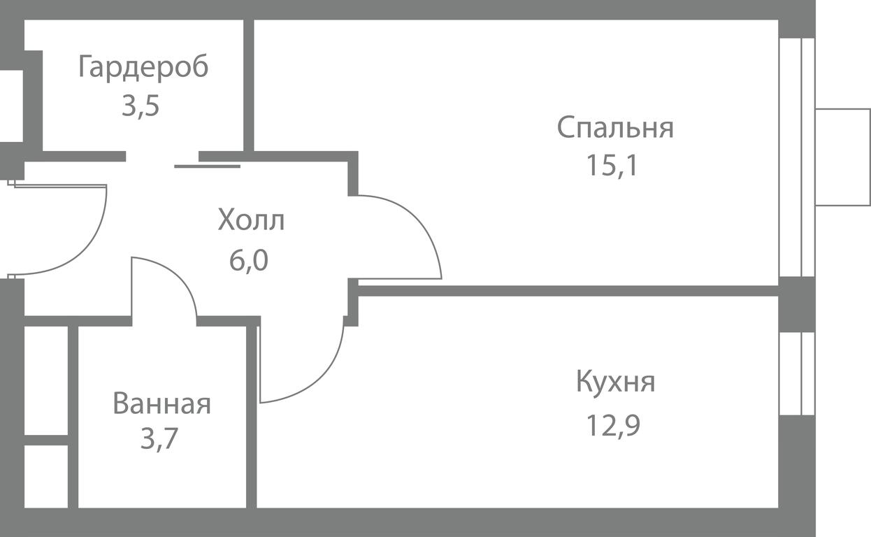 1-BD Apartment Sale, 41.2 sq. m. at Stellar City, Skolkovskoye Highway, 1, Moscow, Russia #1