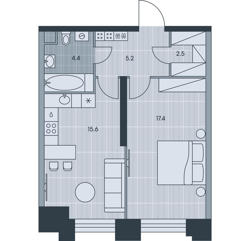 1-BD Apartment Sale, 45.1 sq. m. at Ever, Obrucheva Street, вл23, Moscow, Russia #1 1-BD Apartment Sale, 45.1 sq. m. at Ever, Obrucheva Street, вл23, Moscow, Russia #1