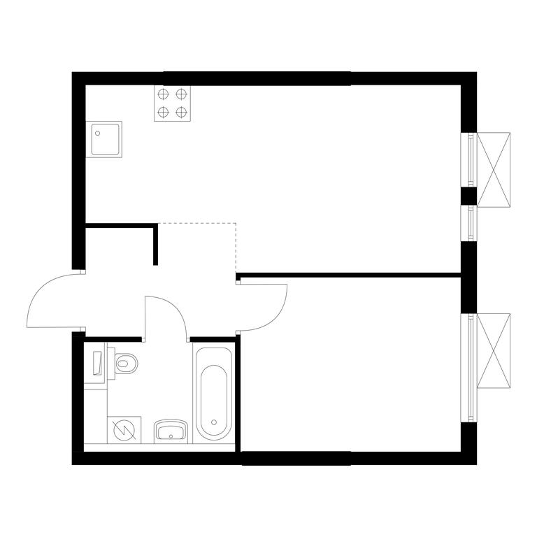 1-BD Apartment Sale, 35.3 sq. m. at Kuzminskiy Les, mikrorayon Belaya Dacha, 25, Kotelniki, Moscow Region, Russia #1