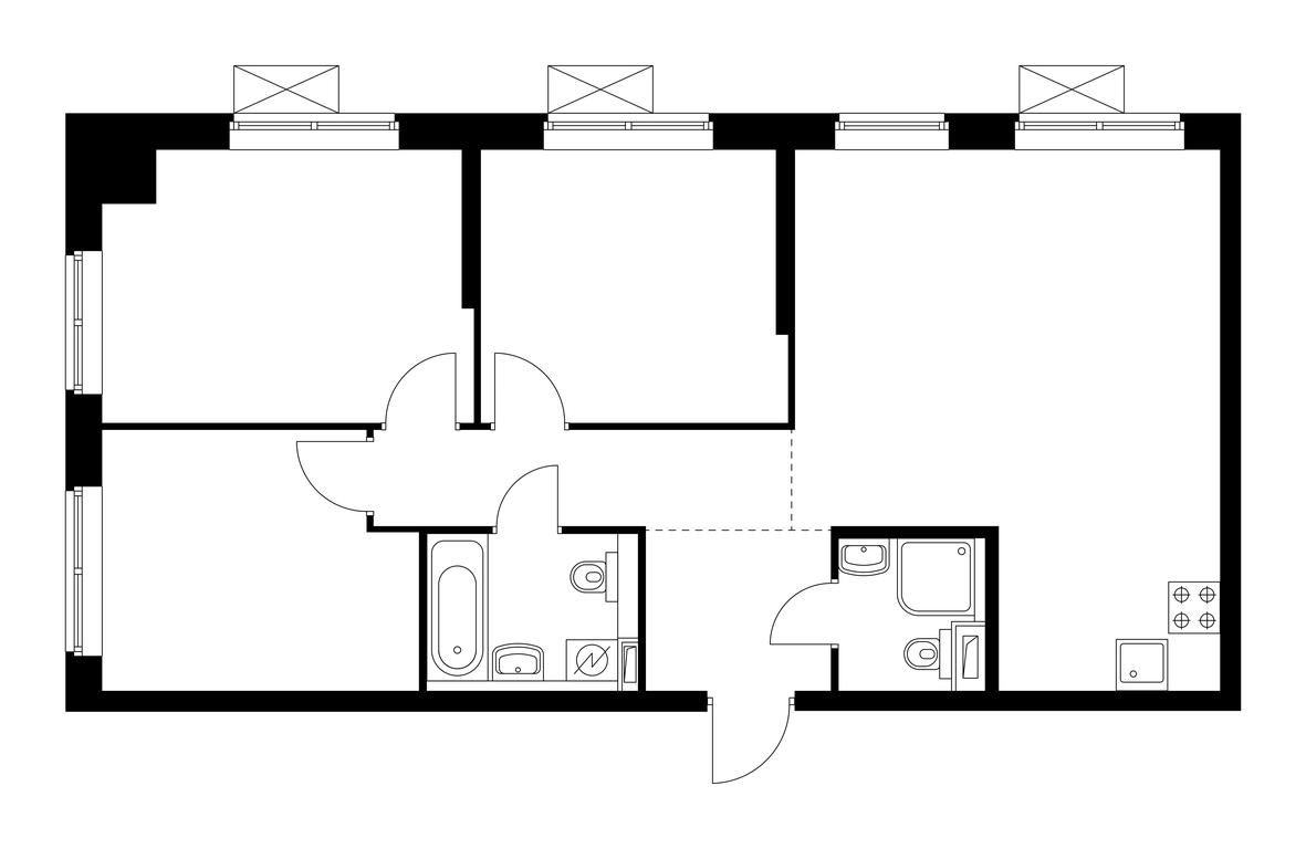 3-BD Apartment Sale, 75.2 sq. m. at Kavkazskiy Bulvar 51, Kavkazsky Boulevard, 51с3, Moscow, Russia #1