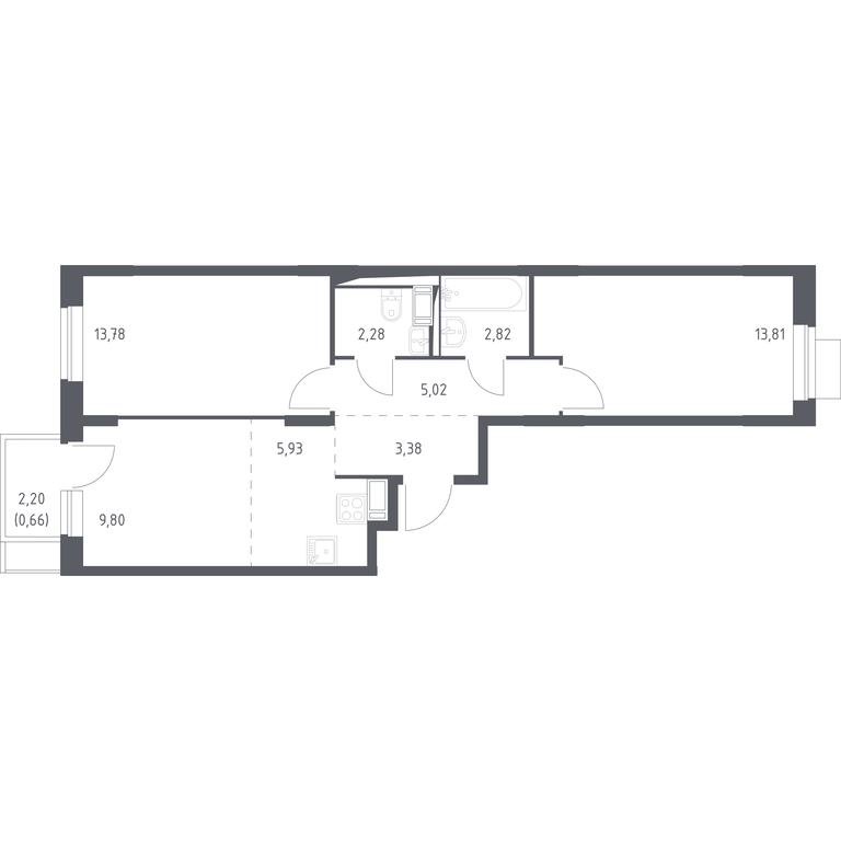 1-BD Apartment Sale, 57.48平方米 at Piatnitskie Luga, Pyatnitskoye Highway, 2, derevnya Yurlovo, Solnechnogorsk City District, Moscow Region, Russia #1 1-BD Apartment Sale, 57.48平方米 at Piatnitskie Luga, Pyatnitskoye Highway, 2, derevnya Yurlovo, Solnechnogorsk City District, Moscow Region, Russia #1