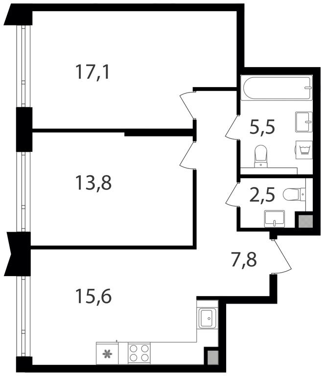 2-BD Apartment Sale, 62.3平方米 at Petrovskiy Park II, Stary Petrovsko-Razumovsky Drive, 1/23, Moscow, Russia #1 2-BD Apartment Sale, 62.3平方米 at Petrovskiy Park II, Stary Petrovsko-Razumovsky Drive, 1/23, Moscow, Russia #1