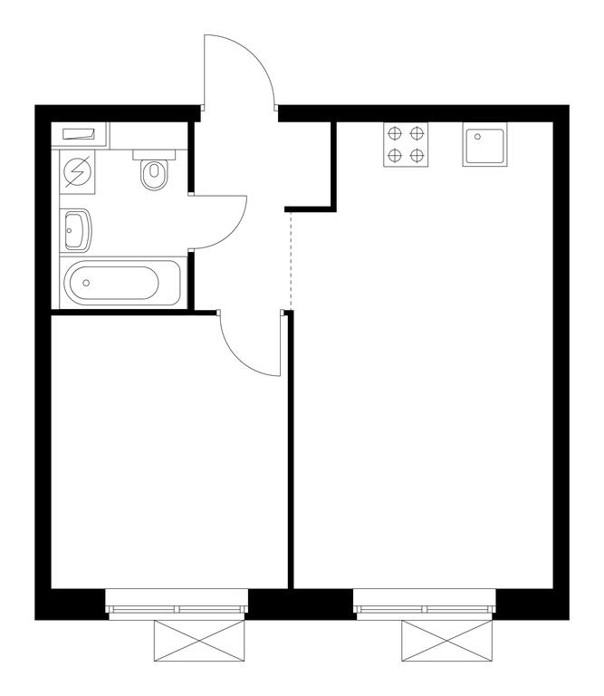 1-BD Apartment Sale, 39.6 sq. m. at Kavkazskiy Bulvar 51, Kavkazsky Boulevard, 51с3, Moscow, Russia #1