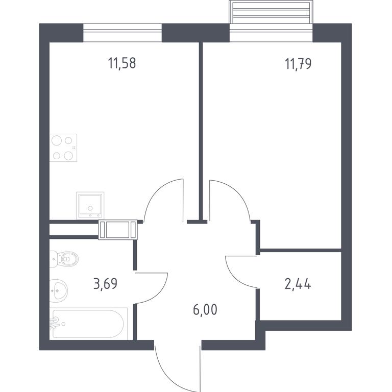 Apartment Sale, 35.5 sq. m. at Kvartal Rumyantsevo, ulitsa Admirala Kornilova, с1, Mosrentgen Settlement, Moscow, Russia #1 Apartment Sale, 35.5 sq. m. at Kvartal Rumyantsevo, ulitsa Admirala Kornilova, с1, Mosrentgen Settlement, Moscow, Russia #1