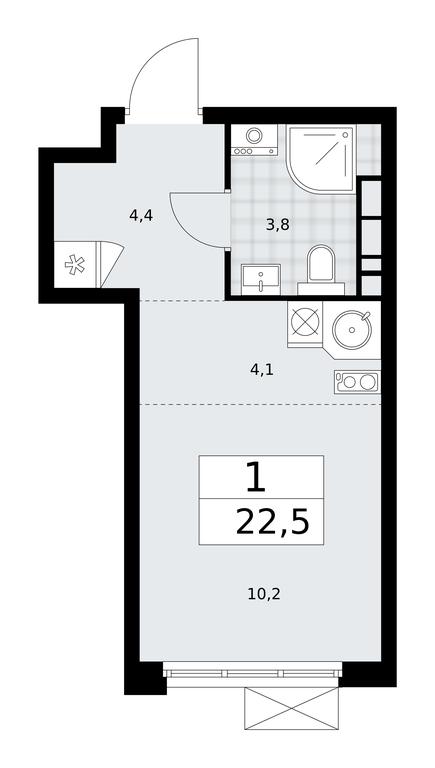 Apartment Sale, 22.5平方米 at Buninskie Kvartaly, Akademika Semyonova Street, 22, Moscow, Russia #1 Apartment Sale, 22.5平方米 at Buninskie Kvartaly, Akademika Semyonova Street, 22, Moscow, Russia #1