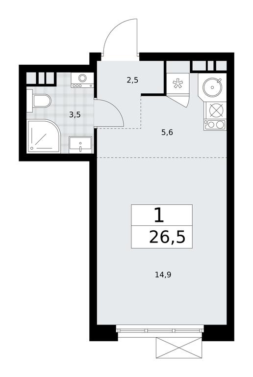 Apartment Sale, 26.5平方米 at Buninskie Kvartaly, Akademika Semyonova Street, 22, Moscow, Russia #2