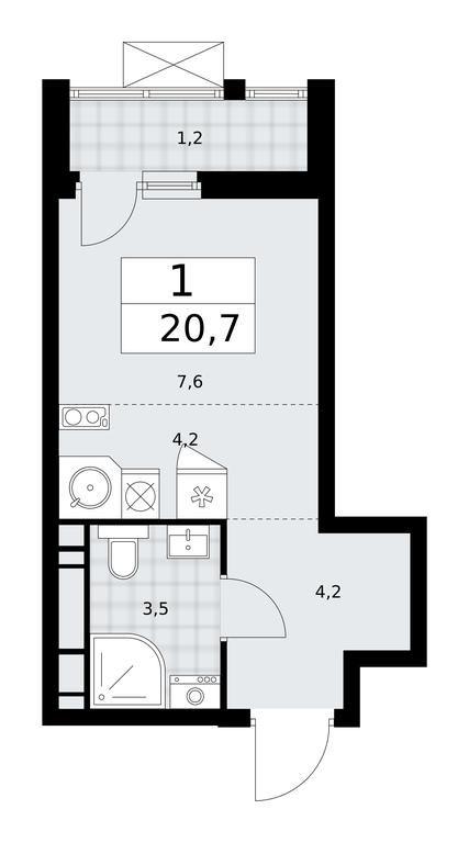 Apartment Sale, 20.7平方米 at Buninskie Kvartaly, Akademika Semyonova Street, 22, Moscow, Russia #1 Apartment Sale, 20.7平方米 at Buninskie Kvartaly, Akademika Semyonova Street, 22, Moscow, Russia #1