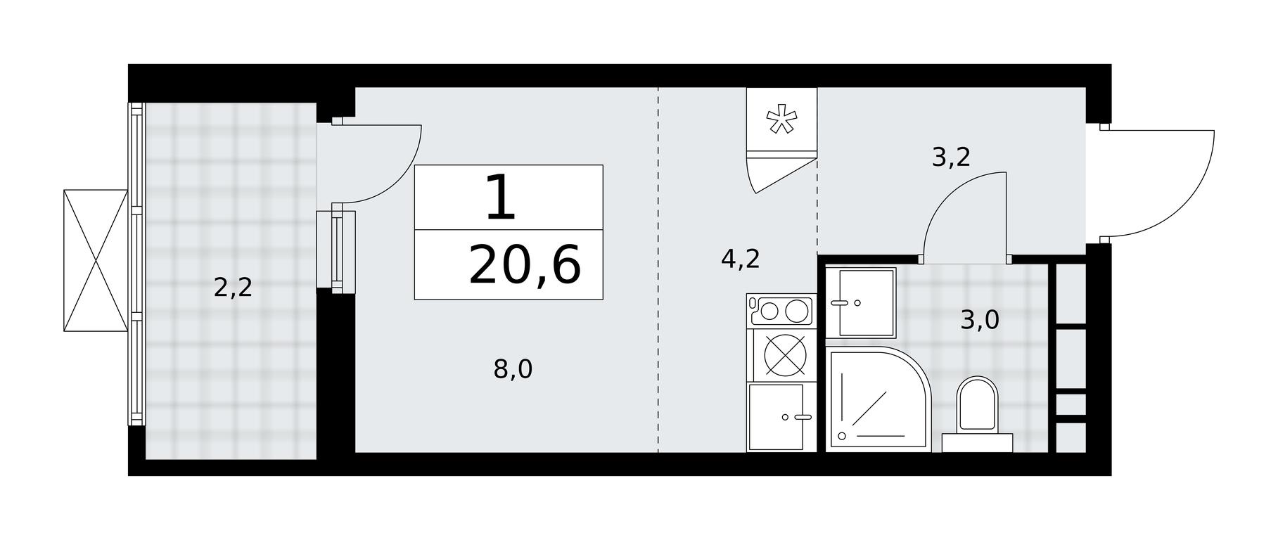 Apartment Sale, 20.6平方米 at Buninskie Kvartaly, Akademika Semyonova Street, 22, Moscow, Russia #1