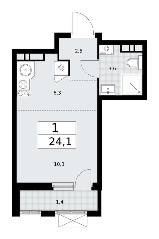 Apartment Sale, 24.1平方米 at Buninskie Kvartaly, Akademika Semyonova Street, 22, Moscow, Russia #1 Apartment Sale, 24.1平方米 at Buninskie Kvartaly, Akademika Semyonova Street, 22, Moscow, Russia #1
