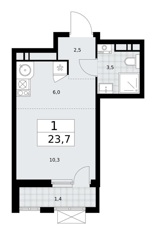 Apartment Sale, 23.7 sq. m. at Buninskie Kvartaly, Akademika Semyonova Street, 22, Moscow, Russia #2 Apartment Sale, 23.7 sq. m. at Buninskie Kvartaly, Akademika Semyonova Street, 22, Moscow, Russia #2