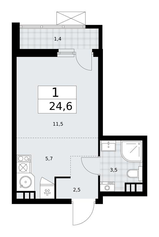 Apartment Sale, 24.6平方米 at Buninskie Kvartaly, Akademika Semyonova Street, 22, Moscow, Russia #1 Apartment Sale, 24.6平方米 at Buninskie Kvartaly, Akademika Semyonova Street, 22, Moscow, Russia #1