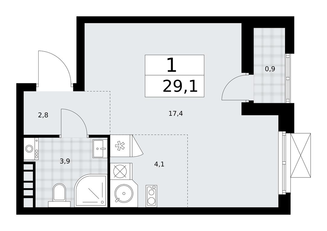 Apartment Sale, 29.1平方米 at Buninskie Kvartaly, Akademika Semyonova Street, 22, Moscow, Russia #2