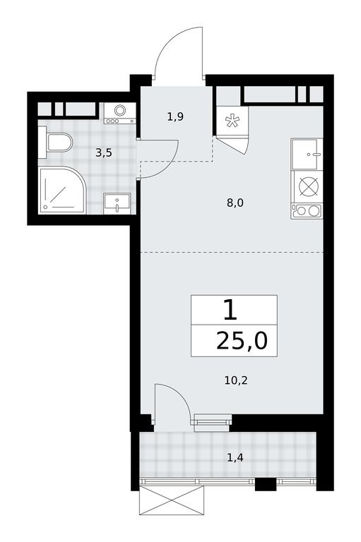 Apartment Sale, 25平方米 at Buninskie Kvartaly, Akademika Semyonova Street, 22, Moscow, Russia #2