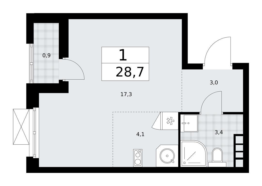 Apartment Sale, 28.7平方米 at Buninskie Kvartaly, Akademika Semyonova Street, 22, Moscow, Russia #2 Apartment Sale, 28.7平方米 at Buninskie Kvartaly, Akademika Semyonova Street, 22, Moscow, Russia #2