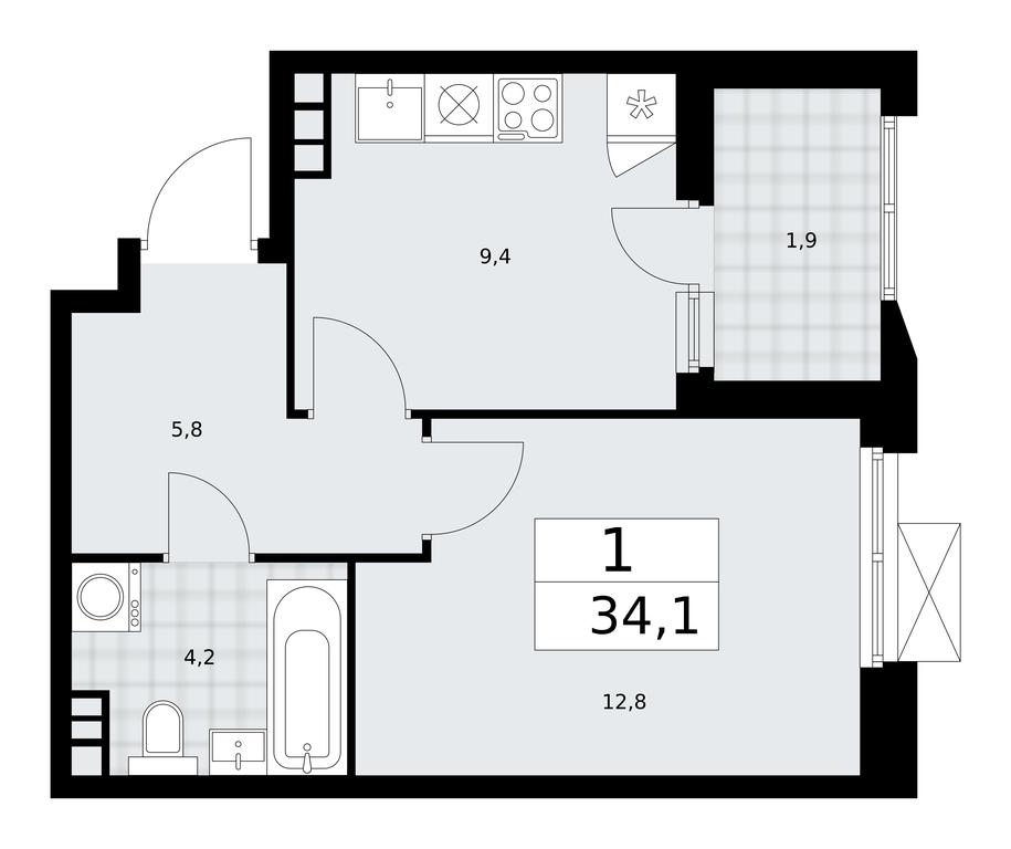 Apartment Sale, 34.1平方米 at Buninskie Kvartaly, Akademika Semyonova Street, 22, Moscow, Russia #2 Apartment Sale, 34.1平方米 at Buninskie Kvartaly, Akademika Semyonova Street, 22, Moscow, Russia #2