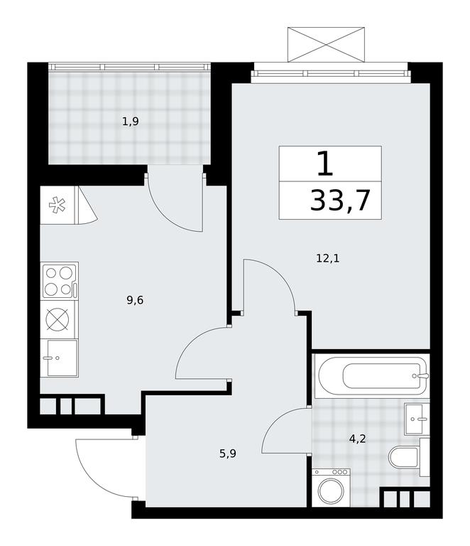 Apartment Sale, 33.7平方米 at Buninskie Kvartaly, Akademika Semyonova Street, 22, Moscow, Russia #2 Apartment Sale, 33.7平方米 at Buninskie Kvartaly, Akademika Semyonova Street, 22, Moscow, Russia #2