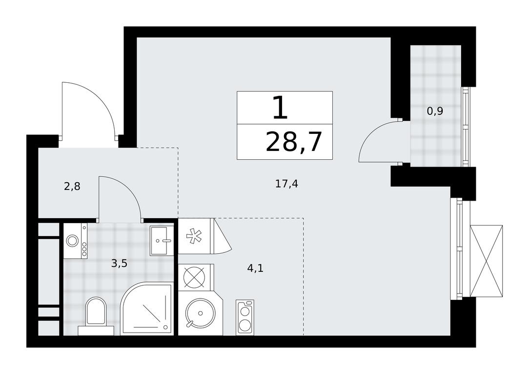 Apartment Sale, 28.7平方米 at Buninskie Kvartaly, Akademika Semyonova Street, 22, Moscow, Russia #2 Apartment Sale, 28.7平方米 at Buninskie Kvartaly, Akademika Semyonova Street, 22, Moscow, Russia #2