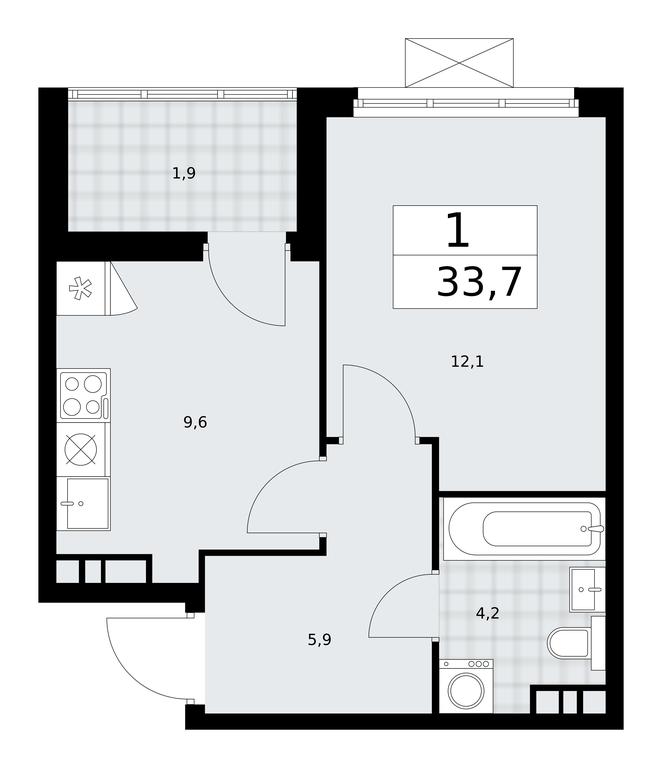 Apartment Sale, 33.7 sq. m. at Buninskie Kvartaly, Akademika Semyonova Street, 22, Moscow, Russia #1 Apartment Sale, 33.7 sq. m. at Buninskie Kvartaly, Akademika Semyonova Street, 22, Moscow, Russia #1