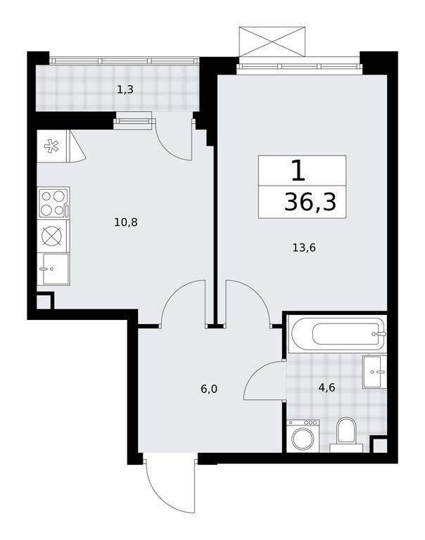 Apartment Sale, 36.3 sq. m. at Buninskie Kvartaly, Akademika Semyonova Street, 22, Moscow, Russia #1 Apartment Sale, 36.3 sq. m. at Buninskie Kvartaly, Akademika Semyonova Street, 22, Moscow, Russia #1