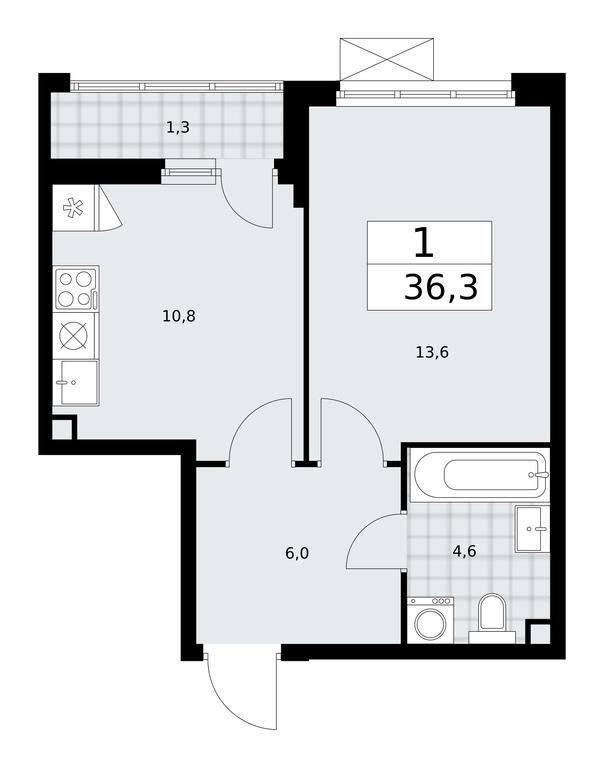 Apartment Sale, 36.3 sq. m. at Buninskie Kvartaly, Akademika Semyonova Street, 22, Moscow, Russia #2 Apartment Sale, 36.3 sq. m. at Buninskie Kvartaly, Akademika Semyonova Street, 22, Moscow, Russia #2