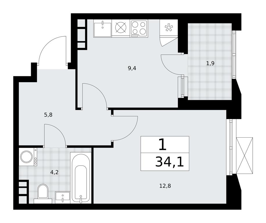 Apartment Sale, 34.1平方米 at Buninskie Kvartaly, Akademika Semyonova Street, 22, Moscow, Russia #2 Apartment Sale, 34.1平方米 at Buninskie Kvartaly, Akademika Semyonova Street, 22, Moscow, Russia #2