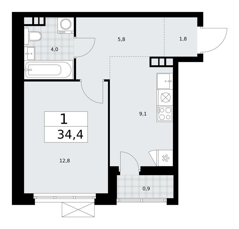 Apartment Sale, 34.4平方米 at Buninskie Kvartaly, Akademika Semyonova Street, 22, Moscow, Russia #1 Apartment Sale, 34.4平方米 at Buninskie Kvartaly, Akademika Semyonova Street, 22, Moscow, Russia #1