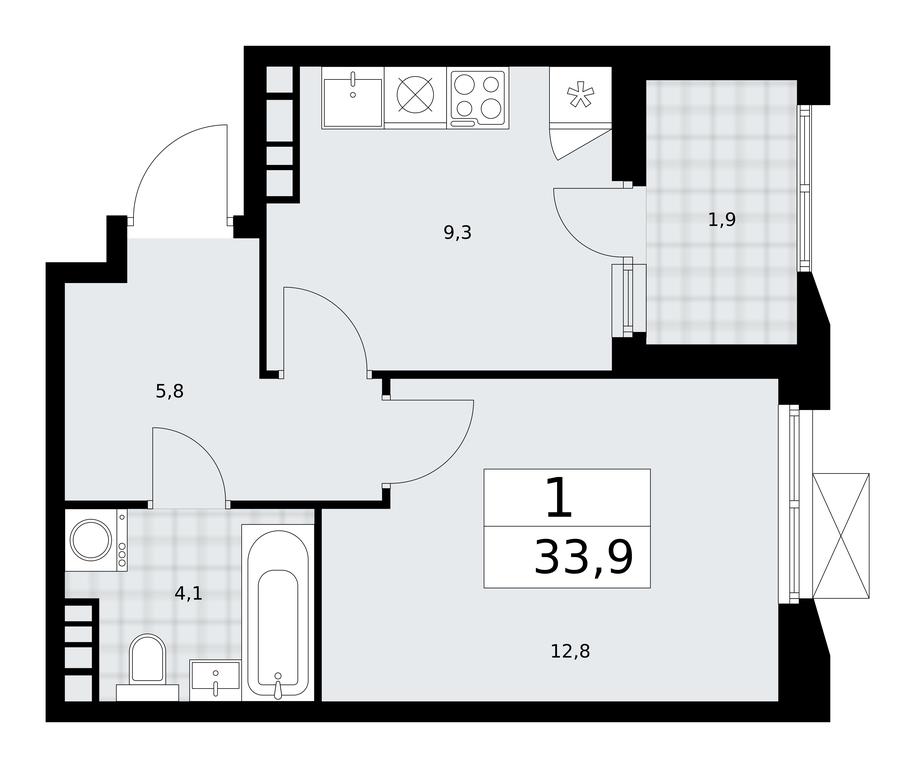 Apartment Sale, 33.9平方米 at Buninskie Kvartaly, Akademika Semyonova Street, 22, Moscow, Russia #2 Apartment Sale, 33.9平方米 at Buninskie Kvartaly, Akademika Semyonova Street, 22, Moscow, Russia #2