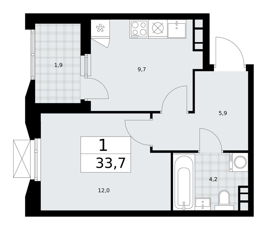 Apartment Sale, 33.7平方米 at Buninskie Kvartaly, Akademika Semyonova Street, 22, Moscow, Russia #1 Apartment Sale, 33.7平方米 at Buninskie Kvartaly, Akademika Semyonova Street, 22, Moscow, Russia #1