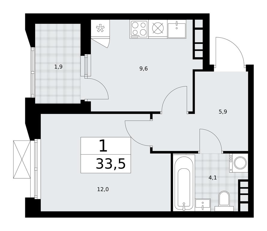 Apartment Sale, 33.5平方米 at Buninskie Kvartaly, Akademika Semyonova Street, 22, Moscow, Russia #2 Apartment Sale, 33.5平方米 at Buninskie Kvartaly, Akademika Semyonova Street, 22, Moscow, Russia #2
