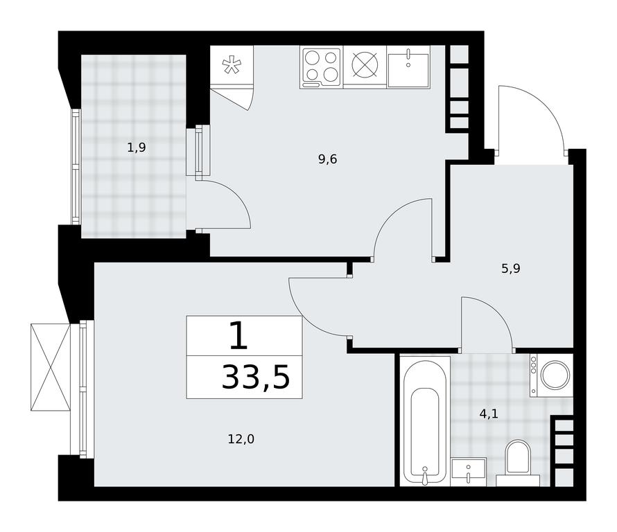 Apartment Sale, 33.5平方米 at Buninskie Kvartaly, Akademika Semyonova Street, 22, Moscow, Russia #1 Apartment Sale, 33.5平方米 at Buninskie Kvartaly, Akademika Semyonova Street, 22, Moscow, Russia #1