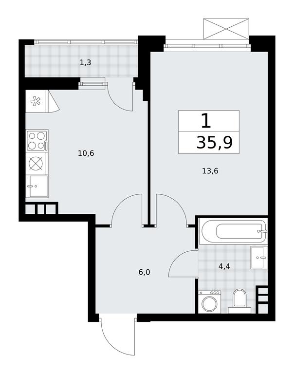 Apartment Sale, 35.9 sq. m. at Buninskie Kvartaly, Akademika Semyonova Street, 22, Moscow, Russia #2 Apartment Sale, 35.9 sq. m. at Buninskie Kvartaly, Akademika Semyonova Street, 22, Moscow, Russia #2