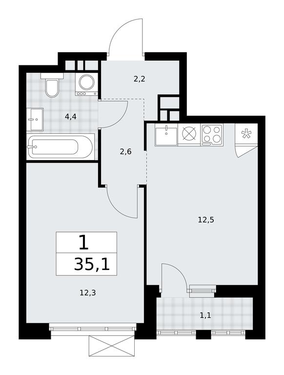 Apartment Sale, 35.1平方米 at Buninskie Kvartaly, Akademika Semyonova Street, 22, Moscow, Russia #1 Apartment Sale, 35.1平方米 at Buninskie Kvartaly, Akademika Semyonova Street, 22, Moscow, Russia #1