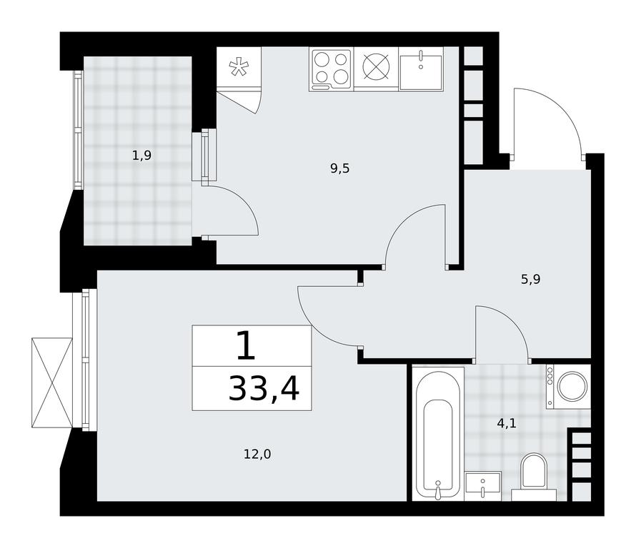 Apartment Sale, 33.4平方米 at Buninskie Kvartaly, Akademika Semyonova Street, 22, Moscow, Russia #1 Apartment Sale, 33.4平方米 at Buninskie Kvartaly, Akademika Semyonova Street, 22, Moscow, Russia #1