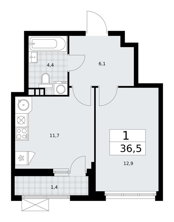 Apartment Sale, 36.5 sq. m. at Buninskie Kvartaly, Akademika Semyonova Street, 22, Moscow, Russia #2