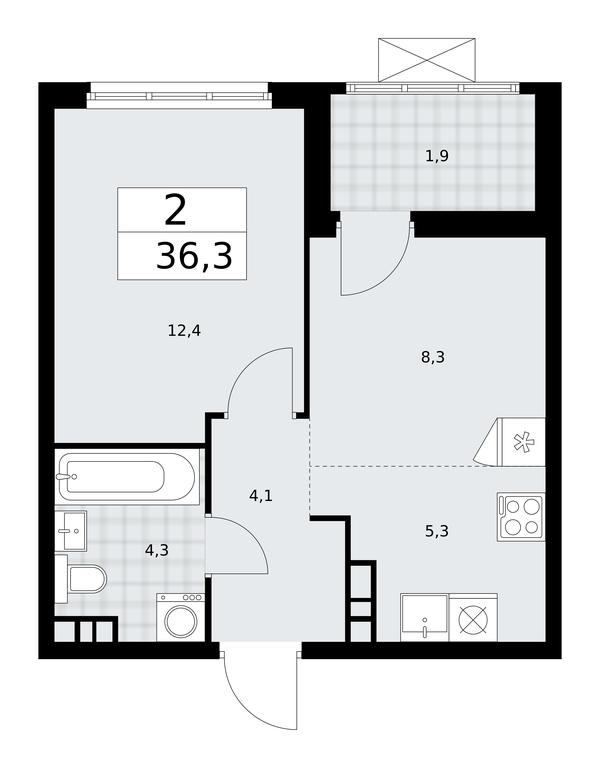 1-BD Apartment Sale, 36.3 sq. m. at Buninskie Kvartaly, Akademika Semyonova Street, 22, Moscow, Russia #2 1-BD Apartment Sale, 36.3 sq. m. at Buninskie Kvartaly, Akademika Semyonova Street, 22, Moscow, Russia #2