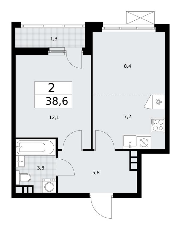 1-BD Apartment Sale, 38.6平方米 at Buninskie Kvartaly, Akademika Semyonova Street, 22, Moscow, Russia #1 1-BD Apartment Sale, 38.6平方米 at Buninskie Kvartaly, Akademika Semyonova Street, 22, Moscow, Russia #1