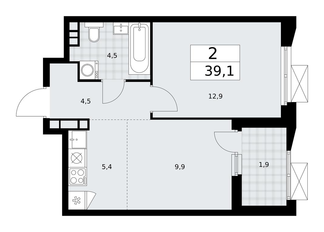 1-BD Apartment Sale, 39.1平方米 at Buninskie Kvartaly, Akademika Semyonova Street, 22, Moscow, Russia #2 1-BD Apartment Sale, 39.1平方米 at Buninskie Kvartaly, Akademika Semyonova Street, 22, Moscow, Russia #2
