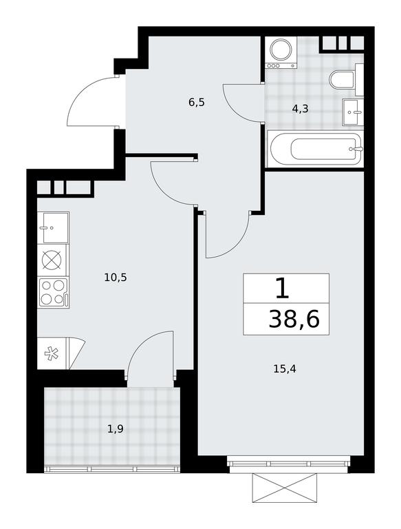 Apartment Sale, 38.6平方米 at Buninskie Kvartaly, Akademika Semyonova Street, 22, Moscow, Russia #2 Apartment Sale, 38.6平方米 at Buninskie Kvartaly, Akademika Semyonova Street, 22, Moscow, Russia #2