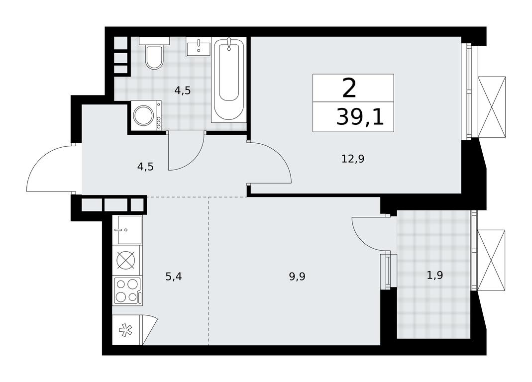 1-BD Apartment Sale, 39.1平方米 at Buninskie Kvartaly, Akademika Semyonova Street, 22, Moscow, Russia #2 1-BD Apartment Sale, 39.1平方米 at Buninskie Kvartaly, Akademika Semyonova Street, 22, Moscow, Russia #2