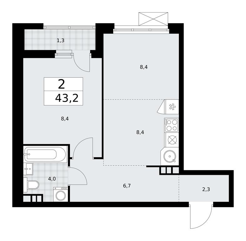 1-BD Apartment Sale, 43.2平方米 at Buninskie Kvartaly, Akademika Semyonova Street, 22, Moscow, Russia #1 1-BD Apartment Sale, 43.2平方米 at Buninskie Kvartaly, Akademika Semyonova Street, 22, Moscow, Russia #1