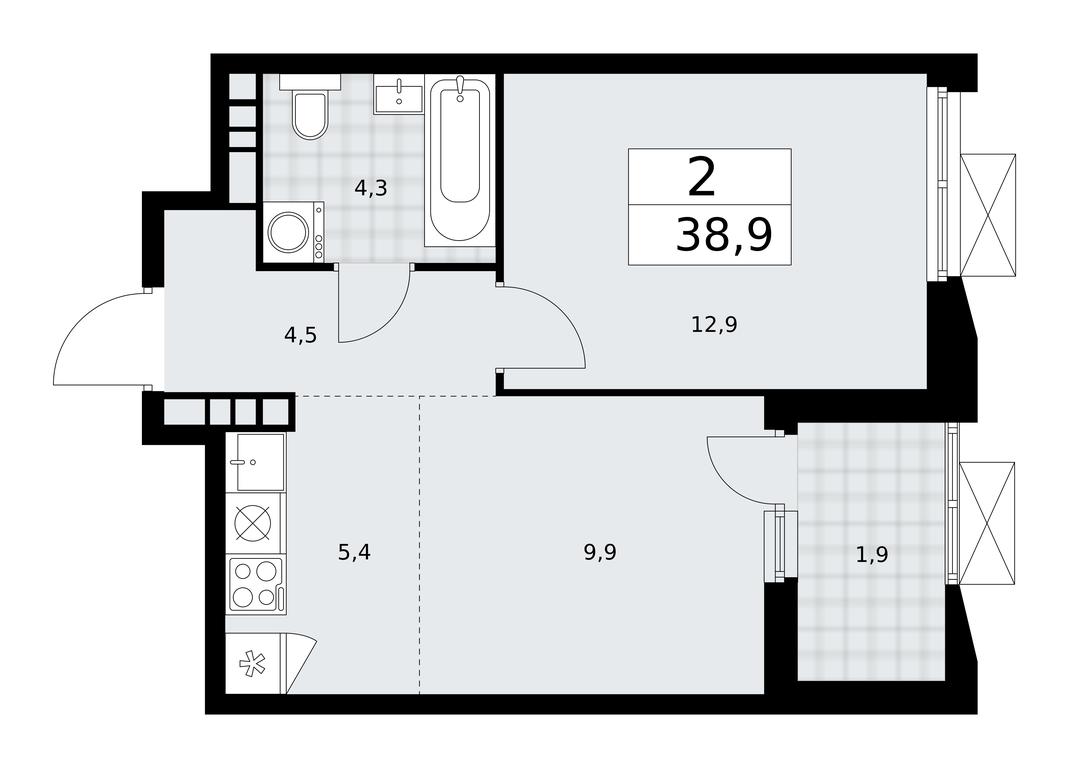 1-BD Apartment Sale, 38.9平方米 at Buninskie Kvartaly, Akademika Semyonova Street, 22, Moscow, Russia #2 1-BD Apartment Sale, 38.9平方米 at Buninskie Kvartaly, Akademika Semyonova Street, 22, Moscow, Russia #2