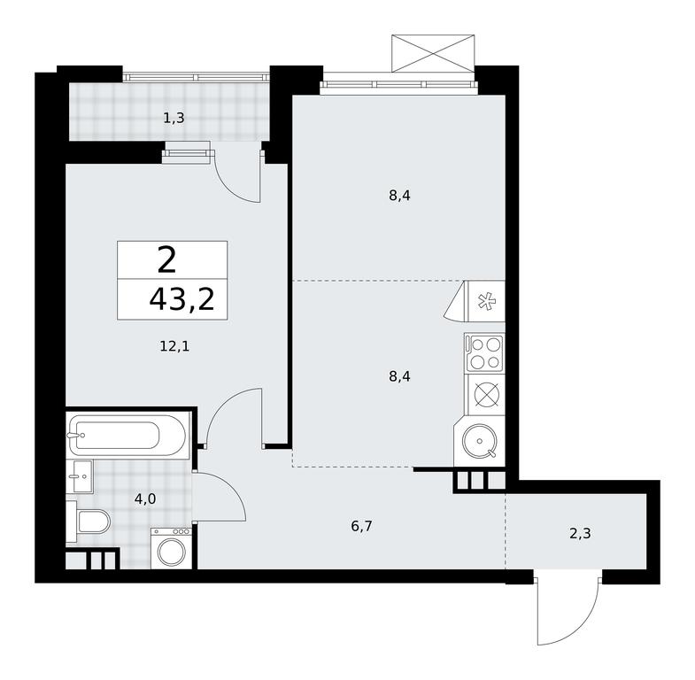 1-BD Apartment Sale, 43.2 sq. m. at Buninskie Kvartaly, Akademika Semyonova Street, 22, Moscow, Russia #1 1-BD Apartment Sale, 43.2 sq. m. at Buninskie Kvartaly, Akademika Semyonova Street, 22, Moscow, Russia #1