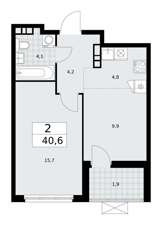 1-BD Apartment Sale, 40.6平方米 at Buninskie Kvartaly, Akademika Semyonova Street, 22, Moscow, Russia #2 1-BD Apartment Sale, 40.6平方米 at Buninskie Kvartaly, Akademika Semyonova Street, 22, Moscow, Russia #2