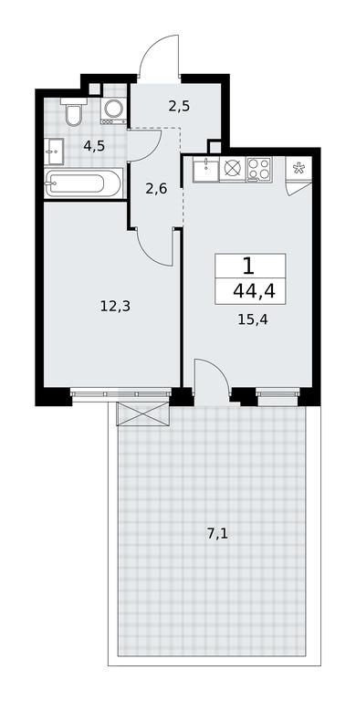 Apartment Sale, 44.4平方米 at Buninskie Kvartaly, Akademika Semyonova Street, 22, Moscow, Russia #2 Apartment Sale, 44.4平方米 at Buninskie Kvartaly, Akademika Semyonova Street, 22, Moscow, Russia #2